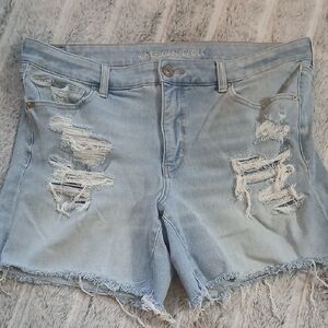 American Eagle Outfitters Light Wash Ripped Jean Shorts